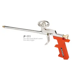 Pistola de espray de espuma recubierta de níquel con cuerpo de aleación de aluminio, pistola de calafateo