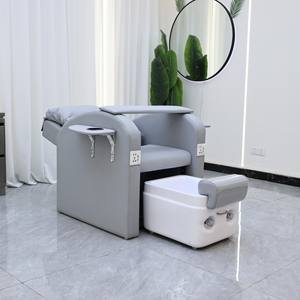 Fauteuil de pédicure moderne gris pour salon de manucure et spa, avec télécommande, sans plomberie, pour soins des ongles - Product Image 6