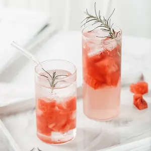 Verres à boire Verres à highball fins Tasses en verre transparentes pour l'eau, les jus, la bière, les boissons et les cocktails et les boissons mélangées