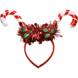 LOWOSAIWOR Diadema Unisex Hecha a Mano con Diseño <span class=keywords><strong>de</strong></span> Papá Noel, Bastón <span class=keywords><strong>de</strong></span> Caramelo, Asta <span class=keywords><strong>de</strong></span> Reno y Alce Adorable para Árbol <span class=keywords><strong>de</strong></span> Navidad, Fiestas y Festivales - Product Image 4