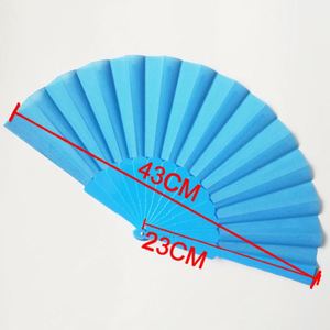 Custom Logo Portable Nylon <b>Folding</b> Hand Fan Folk Art Chinese Wedding Fan with a Plastic Handle - Product Image 4