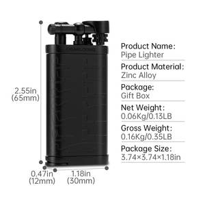 Accendino per Pipa e Sigarette con Design Floreale in Metallo, Fiamma Laterale Morbida a Gas - Product Image 6