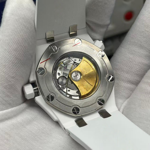 Relojes Mecánicos para Hombre, Reloj de Cerámica Blanca de 42 mm, Esfera Blanca, 300 m, Reloj Automático de Lujo con Correa de Goma para Hombre - Product Image 5