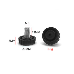 Patas de ajuste con tornillo M8, rosca larga de 13 mm, almohadilla niveladora de plástico ajustable para muebles y productos electrónicos - Product Image 3