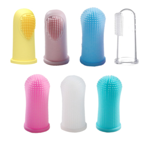 Cepillo de dedos para mascotas Limpieza de dientes de perros y gatos Cepillo de dientes de silicona de grado alimenticio Se adapta a la mayoría de los dedos - Product Image 4