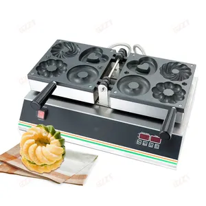 Deutsche Marke Mini Donut Flower Donut Maker Making Machine Doppel heizung Backen Elektrische Flip Waffel Donut Making Machine