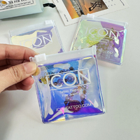 Petit sac zip-lock holographique en plastique personnalisé pochette à bijoux PVC irisé emballage de bijoux de boucle d'oreille sac à fermeture éclair