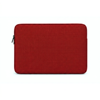 Housse pour ordinateur portable en jute rouge avec fermeture éclair, style moderne, pour le bureau et l'usage quotidien, housse de protection pour ordinateurs portables et sacs de voyage