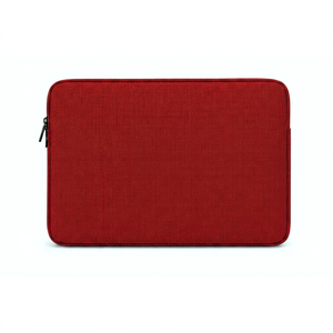Funda para Portátil de Yute Roja con Cierre de Cremallera, Estilo Moderno, Funda Protectora para Oficina y Uso Diario, para Portátiles y Bolsas de Viaje - Product Image 1