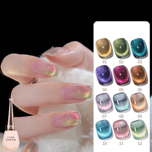 Professional Cat Eye UV <b>Gel</b> <b>Nail</b> Polish <b>Set</b> Glitter Sparkle 9D Holographic Reflective Magnetic Finish GZ RTS Bulk Mixed Order - Product Image 2
