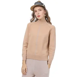 New Arrivals Y2K Solid Color High Neck Ladies Long Sleeve Pullover Turtleneck Sweater For women