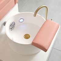 Fauteuil de pédicure avec plaque en éponge haute résistance et matériaux en cuir, espace de rangement, fonction de massage pour salons de beauté