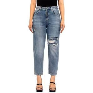 Pantalones Vaqueros de Pierna Recta Personalizables OEM, Pantalones de Mezclilla Casuales de Pierna Ancha, Transpirables, Holgados, para Verano, para Mujer - Product Image 1