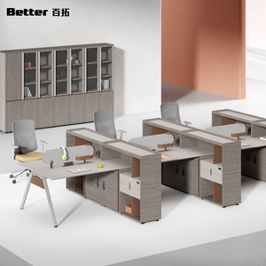 Mobilier de bureau modulaire et durable, bureaux en bois pour <span class=keywords><strong>4</strong></span>/6 personnes, pour l'espace de travail des employés - Product Image 1