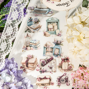 15 hojas por paquete de serie de letras florales, pegatinas decorativas de Paisaje Vivo, tema de flores para decoración del hogar - Product Image 3