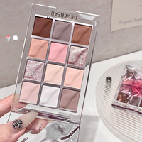GEGE BEAR Palette d'ombres à paupières multifonctionnelle Water Wave 12 couleurs Pigment abondant Gamme de couleurs riches Ombre à paupières blendable