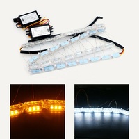 Bande LED Flexible Effet Goutte d'Eau Lumière Diurne DRL Clignotant Jaune Séquentiel Phare Avant de Voiture Lampe de Conduite