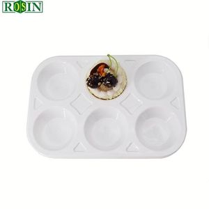 Trong suốt Pet nhựa dùng một lần vỉ khay hình chữ nhật 6 khoang bao bì cho bánh <span class=keywords><strong>muffin</strong></span> bánh pudding mochi bánh bao đông lạnh - Product Image 2