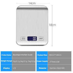 뜨거운 판매 주방 계량 체중계, 멀티 유닛 변환 전자 저울, 식품 계량 체중계 - Product Image 5