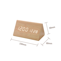 Horloge de bureau en bois radiocommandée japonaise ou allemande avec affichage de la température et de la date, luminosité réglable, 3 alarmes pour la décoration de la maison