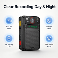 Caméra portable Gevilion 4G à porter sur le corps, 4MP Max 2K, Android 12, GPS, étanche IP67, enregistrement 8H, double SIM, cryptage vidéo