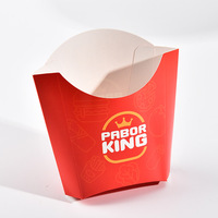 Boîtes à emporter personnalisées en carton jetable pour frites et chips, avec logo, finition mate et impression invisible