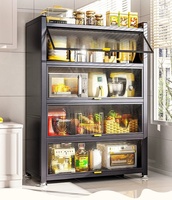 Meuble de rangement de cuisine moderne en acier grande capacité, étagère utilitaire multi-niveaux de qualité commerciale avec roulettes, support de four multifonctionnel