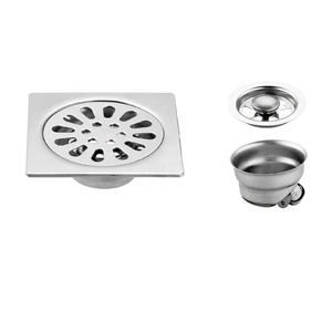 Custom Stainless Steel Modern Simplicity Floor Drain Bathroom Balcony Washing Machine Household square Deodorant Project - Product Image 1