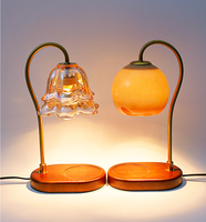 Nouvelle lampe à cire fondue avec corps en métal et abat-jour en verre, lampe de table à commande par interrupteur, livraison directe disponible