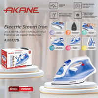 Fer à vapeur électrique AKANE 2200W, semelle en téflon, contrôle du thermostat, vapeur verticale, A.80327