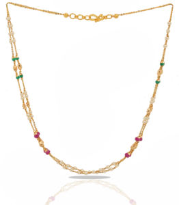 Luxury 22K <b>Gold</b> Beaded <b>Necklace</b> Handmade Fine <b>Gold</b> Jewelry with <b>Pearl</b> Accents Bridal & Daily Wear <b>Necklace</b> - Product Image 3