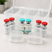 Boîtes personnalisées en PP transparent rondes de 3 ml*2 pour flacons, impression sérigraphique, matériaux recyclés pour le stockage de flacons Cillin, étui de voyage en PP