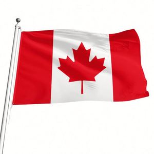 Buena Calidad Mejor Precio 100D Poliéster Diferentes Tamaños Bandera de Canadá Bandera Nacional - Product Image 1