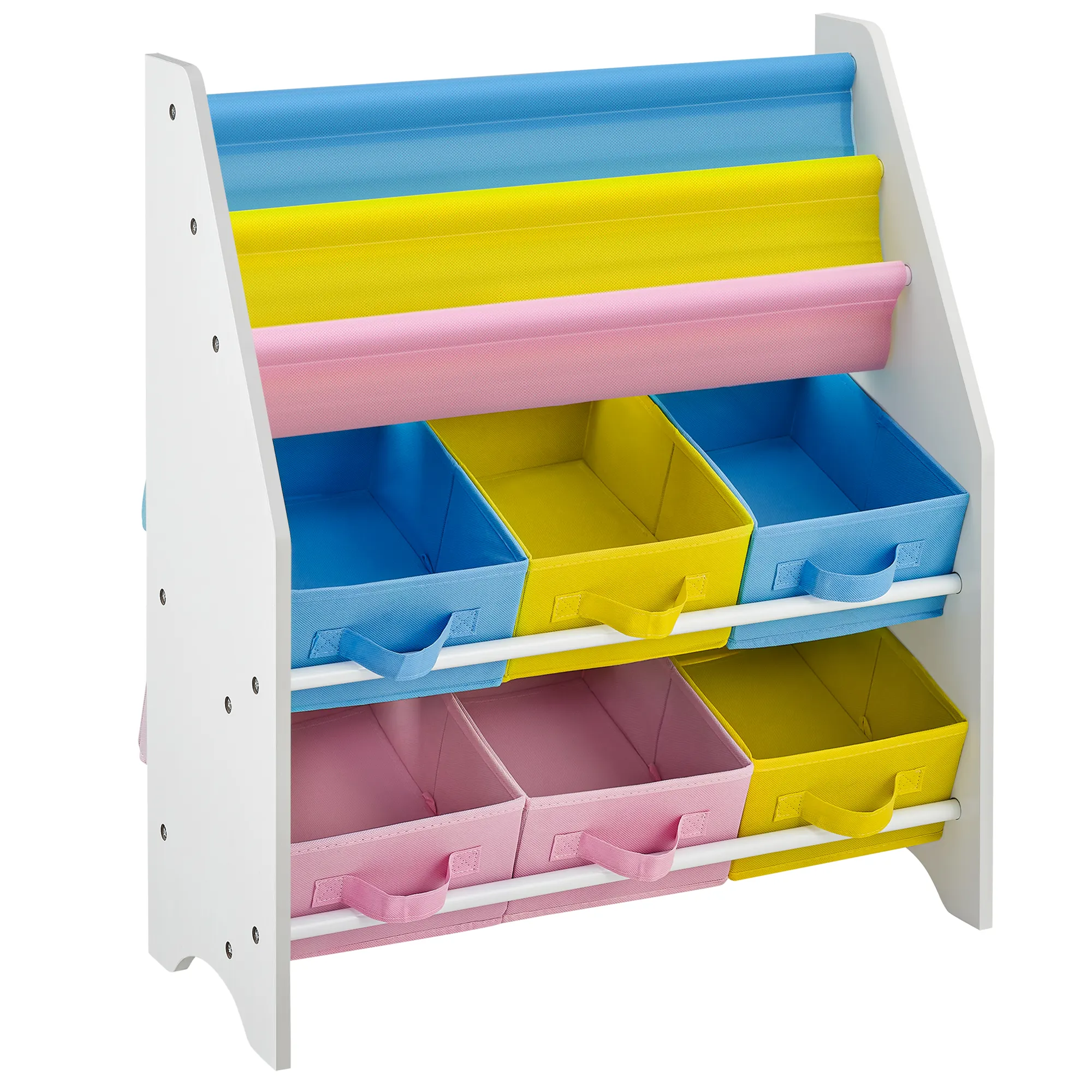 Детский разноцветный стеллаж для хранения игрушек SONGMICS, оптовая продажа, книжная полка, мебель, деревянный многоуровневый шкаф для хранения, детский шкаф