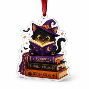Pendentifs décoratifs modernes en acrylique imprimé UV pour Halloween - Jack-o'-Lantern et chapeau de sorcier - Accessoires de cadeaux de fêtes DIY - Product Image 4