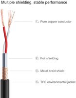 Câble audio-vidéo stéréo XLR vers prise 3.5mm compatible avec amplificateur de microphone carte audio mélangeur audio veste de haut-parleur