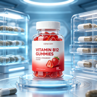 Gommes multivitaminées B12 pour adultes, à mâcher, soutien immunitaire, complément alimentaire quotidien, végétaliennes, aromatisées aux fruits, 60 unités