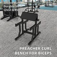 Machine à curls de bras à charge libre Preacher Curl Bench Plate Loaded pour musculation commerciale en salle de sport, équipement d'entraînement de force pour Biceps et Triceps