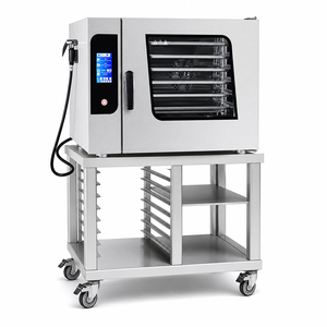 Oven Kombinasi Komersial 6 Tray dengan Kontrol Sentuh & Tombol Pintar, Dilengkapi Troli Penyimpanan Stainless Steel - Truk Makanan untuk Toko Roti - Product Image 1