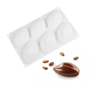 6 cavity силиконовый какао бобы дизайн формы пресс-форма для шоколада набор «сделай сам» для выпечки конфеты печенье