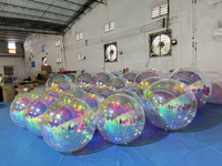 Grandes boules gonflables brillantes, boules miroir décoratives, décorations d'événements, ballons irisés, boule miroir gonflable