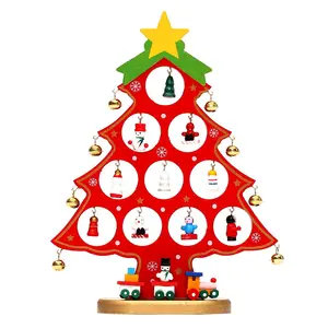 realistische mini kerstboom Suppliers-Hot Koop Desktop Kleine Diy Mini Kerstboom Decoraties Scène Raamdecoratie Kerst Monolithische Houten Kerstboom