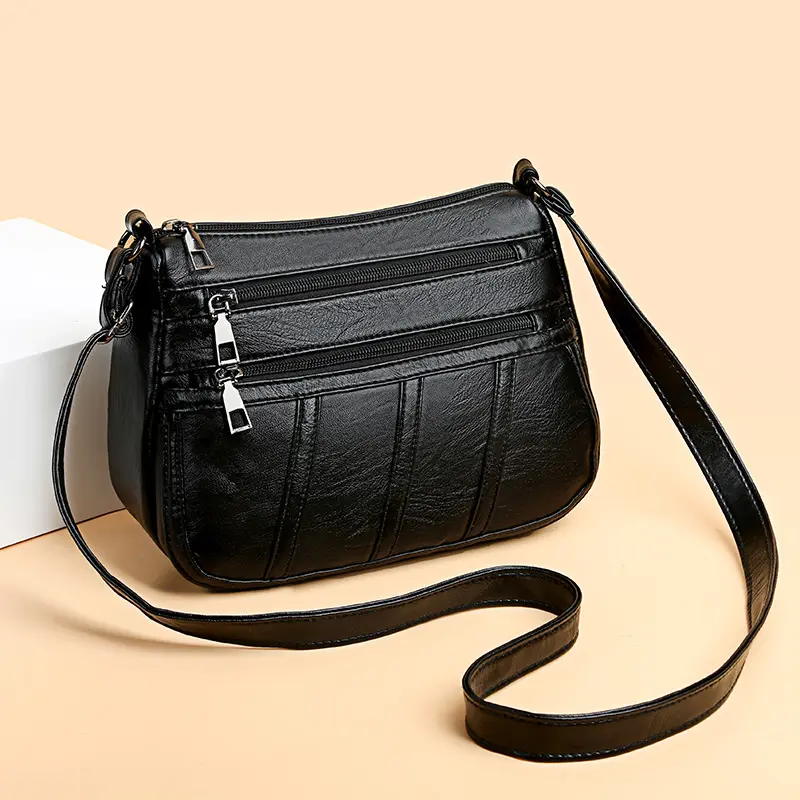 Vintage PU Leather Shoulder Women Large Capacity Crossbody Fashion Square Lady handbags