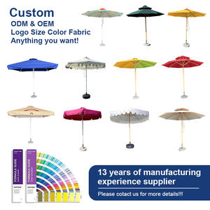 Sombrilla <span class=keywords><strong>de</strong></span> Playa Anti-UV Impermeable con Base, Sombrilla <span class=keywords><strong>de</strong></span> Patio a Rayas Impermeable, Azul y Blanco, Estilo Boho, con Borlas, para Exteriores - Product Image 5