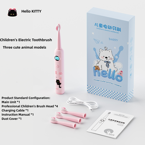 <span class=keywords><strong>Brosse</strong></span> à dents électrique pour enfants avec écran LED coloré, 5 modes, animaux de dessin animé, poils doux, étanche IPX7, pour adolescents de 5 à 18 ans - Product Image 4
