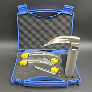 Yetişkin pediatrik yenidoğan ve bebek kullanımı için 5 farklı bıçaklı yeniden kullanılabilir paslanmaz çelik anestezi laringoskop kiti seti - Product Image 1