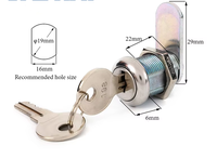 HABOO 19mm Haute Qualité HB502 CH751 0198 ATM Serrure à Clé Ncr Cam Serrure avec Couvercle pour ATM Machine