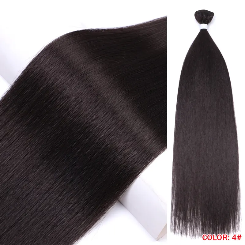 Hot sale premium fiber 12 to 36 inches heat resistant ombre blonde weave bone straight hair bundles synthetic hair extensions