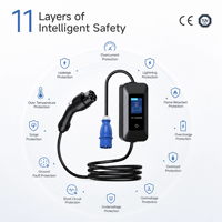 Chargeur EV 22 kW avec câble de 5 m, chargeur EV rapide avec câble de 10 m, super chargeur EV avec câble de 10 m, chargeur portable 11 kW, chargeur 32A