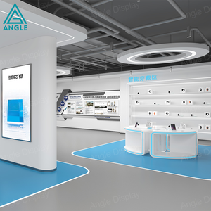 Système d'étagères murales en métal de <span class=keywords><strong>style</strong></span> <span class=keywords><strong>industriel</strong></span> pour magasin d'électronique, <span class=keywords><strong>vitrine</strong></span> en verre pour appareils, pièce intérieure de commerce de détail - Product Image 4